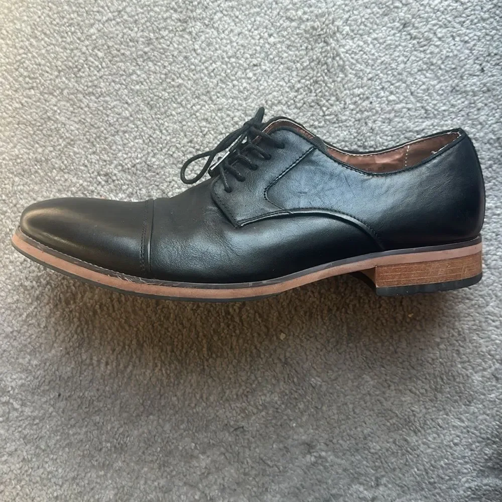 Men's Floresheim Francisco Cap-Toe Oxfords Black Leather Dress Shoes